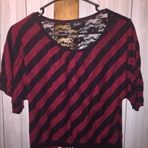 Black and red striped shirt